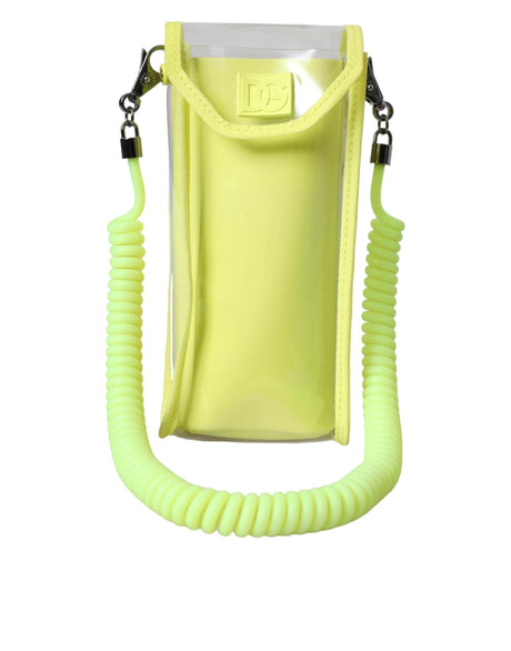 Dolce & Gabbana Yellow Green Plastic DG Logo Neck Strap Cardholder Wallet - Hilstor