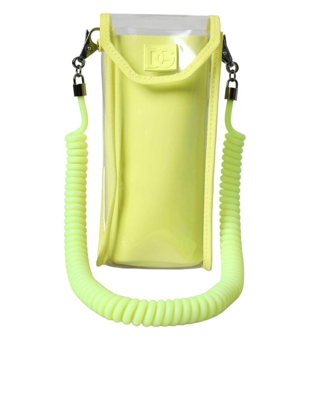 Dolce & Gabbana Yellow Green Plastic DG Logo Neck Strap Cardholder Wallet - Hilstor