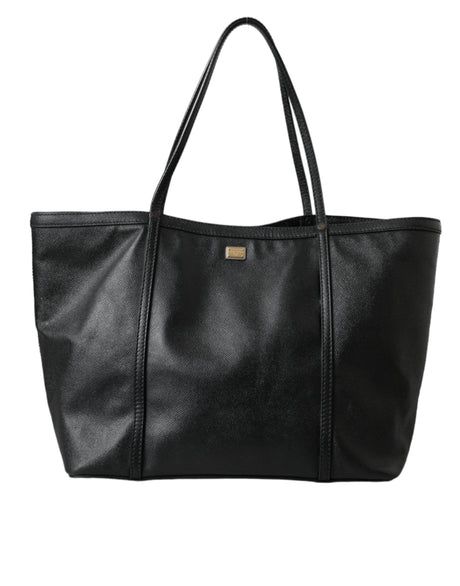 Dolce & Gabbana Black Leather Miss Escape Shopping Tote Women Bag - Hilstor