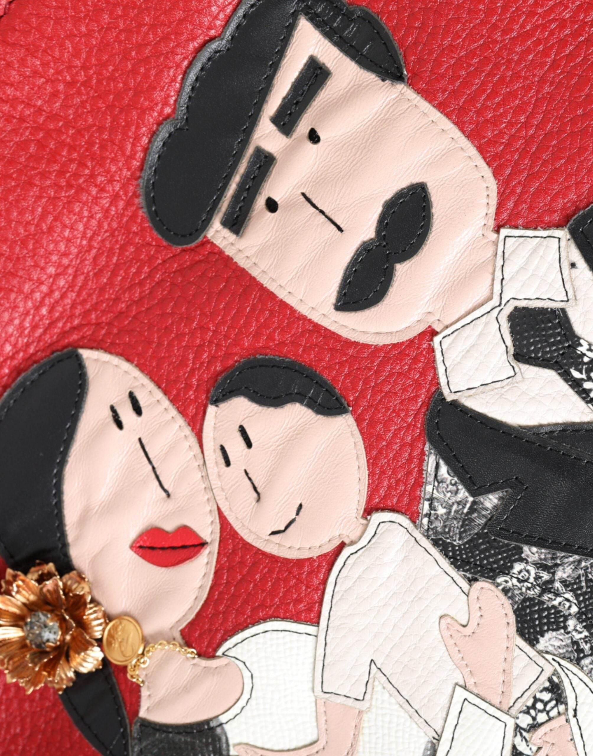 Dolce & Gabbana Red Leather #DGFamily Patch Shopping Tote Bag - Hilstor