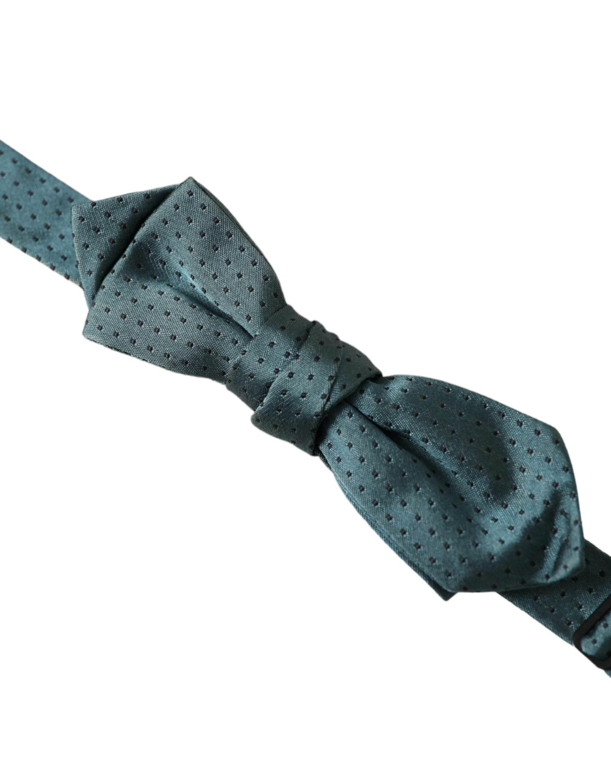 Dolce & Gabbana Green Silk Fantasy Adjustable Neck Men Papillon Bow Tie - Hilstor