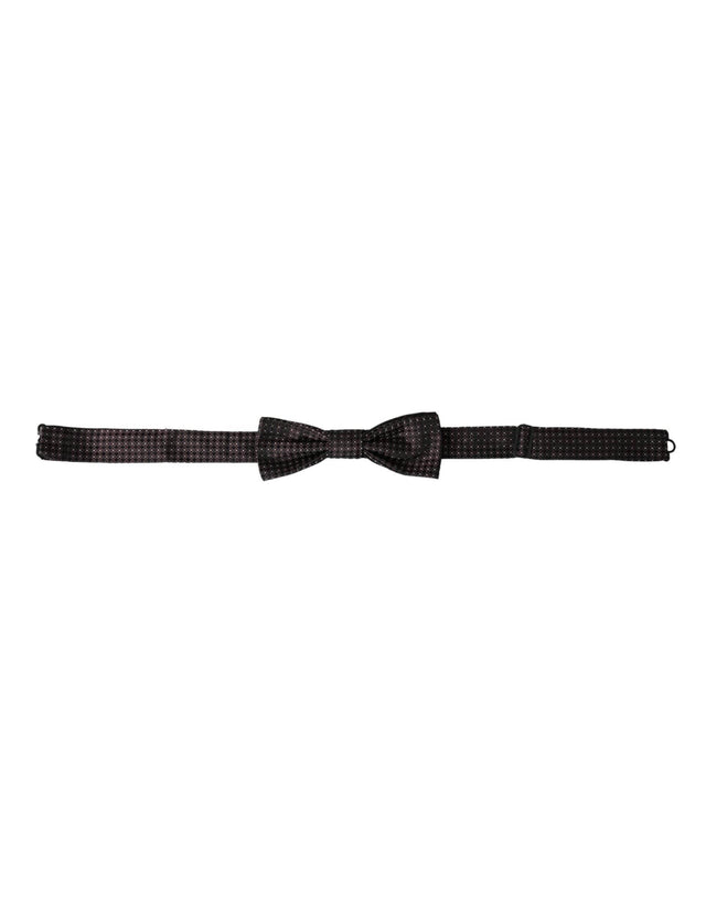 Dolce & Gabbana Brown Fantasy Silk Adjustable Neck Men Papillon Bow Tie - Hilstor