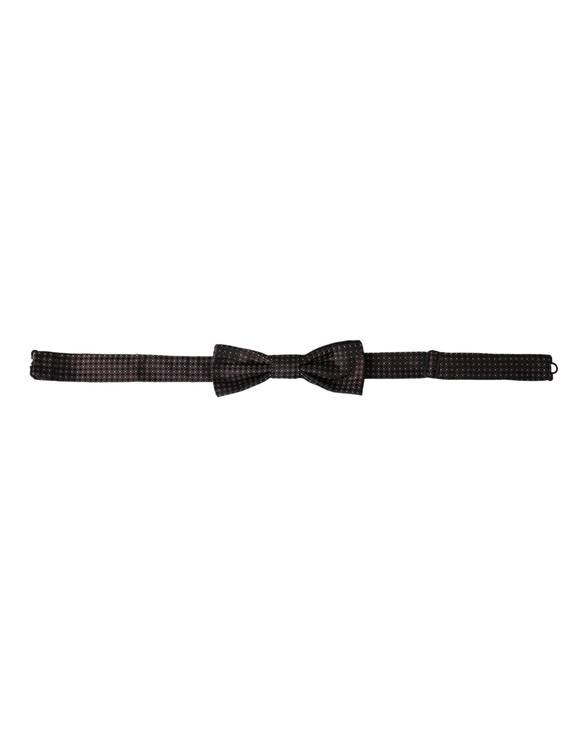 Dolce & Gabbana Brown Fantasy Silk Adjustable Neck Men Papillon Bow Tie - Hilstor