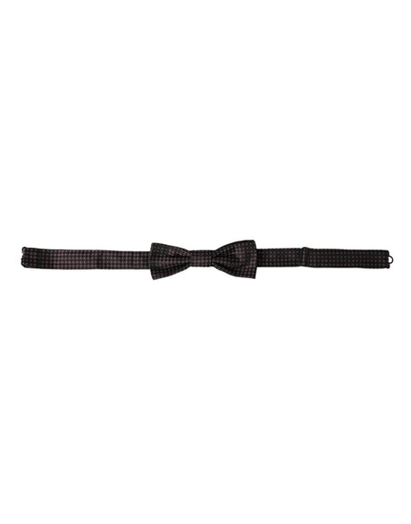 Dolce & Gabbana Brown Fantasy Silk Adjustable Neck Men Papillon Bow Tie - Hilstor