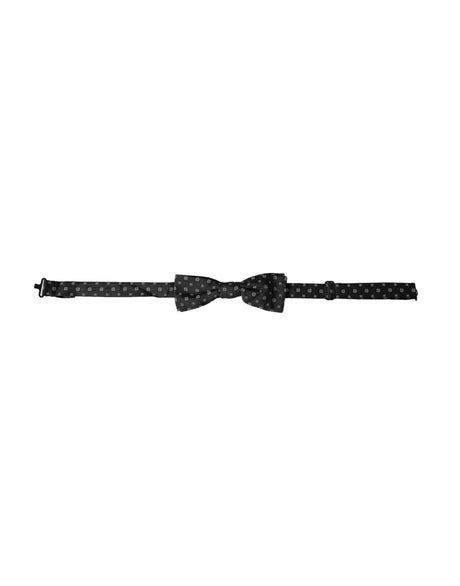 Dolce & Gabbana Black Silk Fantasy Adjustable Neck Men Papillon Bow Tie - Hilstor