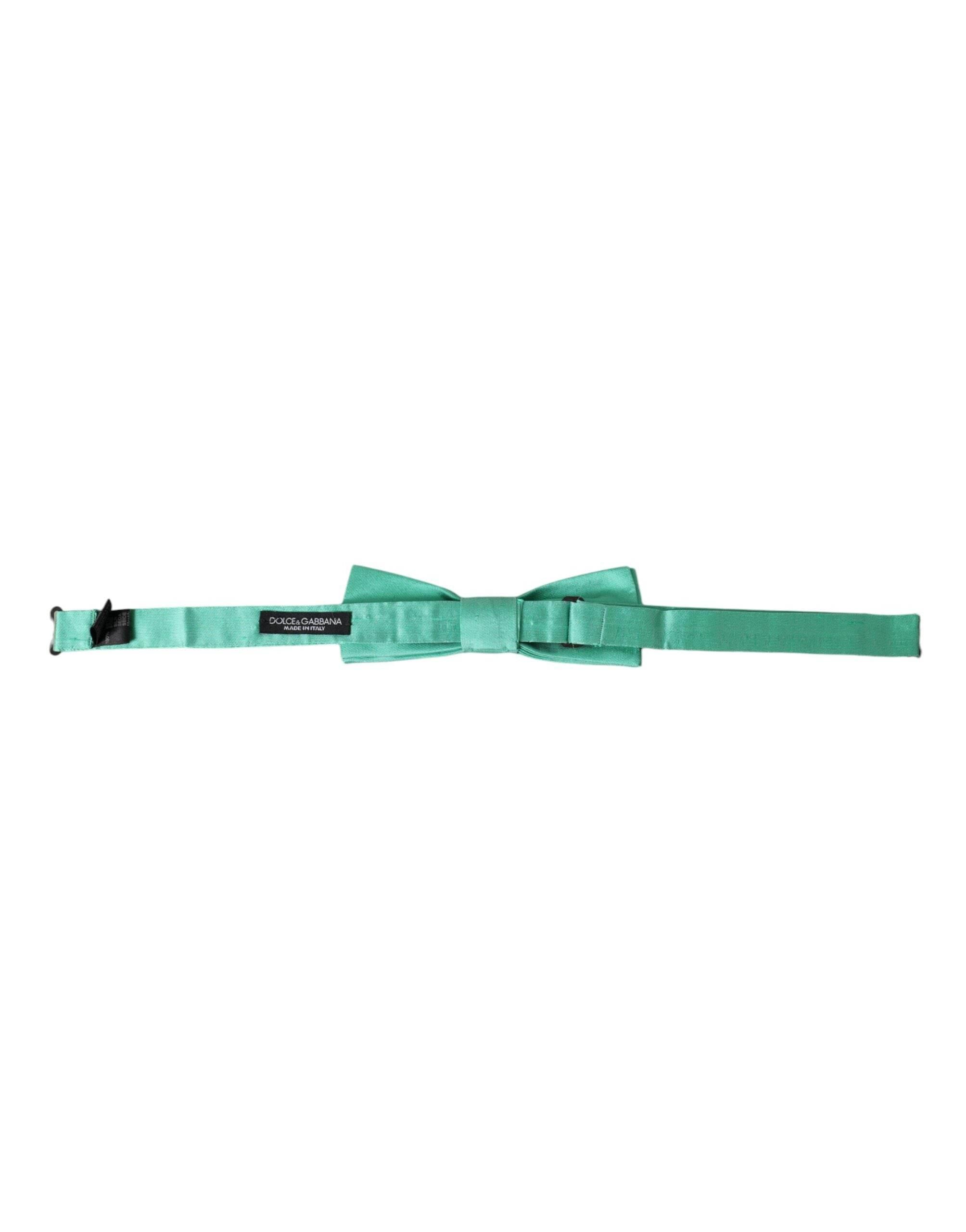 Dolce & Gabbana Mint Green Silk Adjustable Neck Men Bow Tie - Hilstor