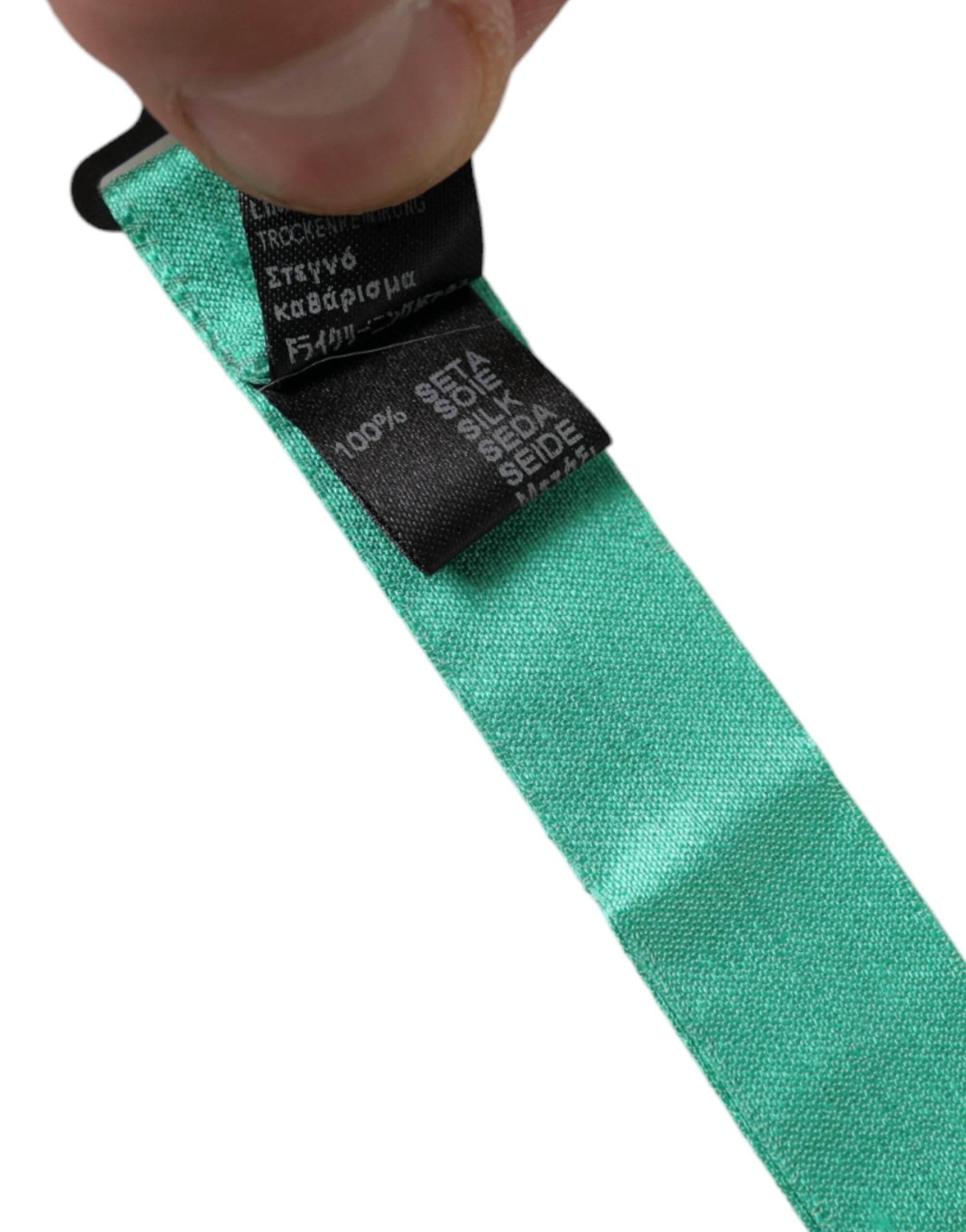 Dolce & Gabbana Mint Green Silk Adjustable Neck Men Bow Tie - Hilstor