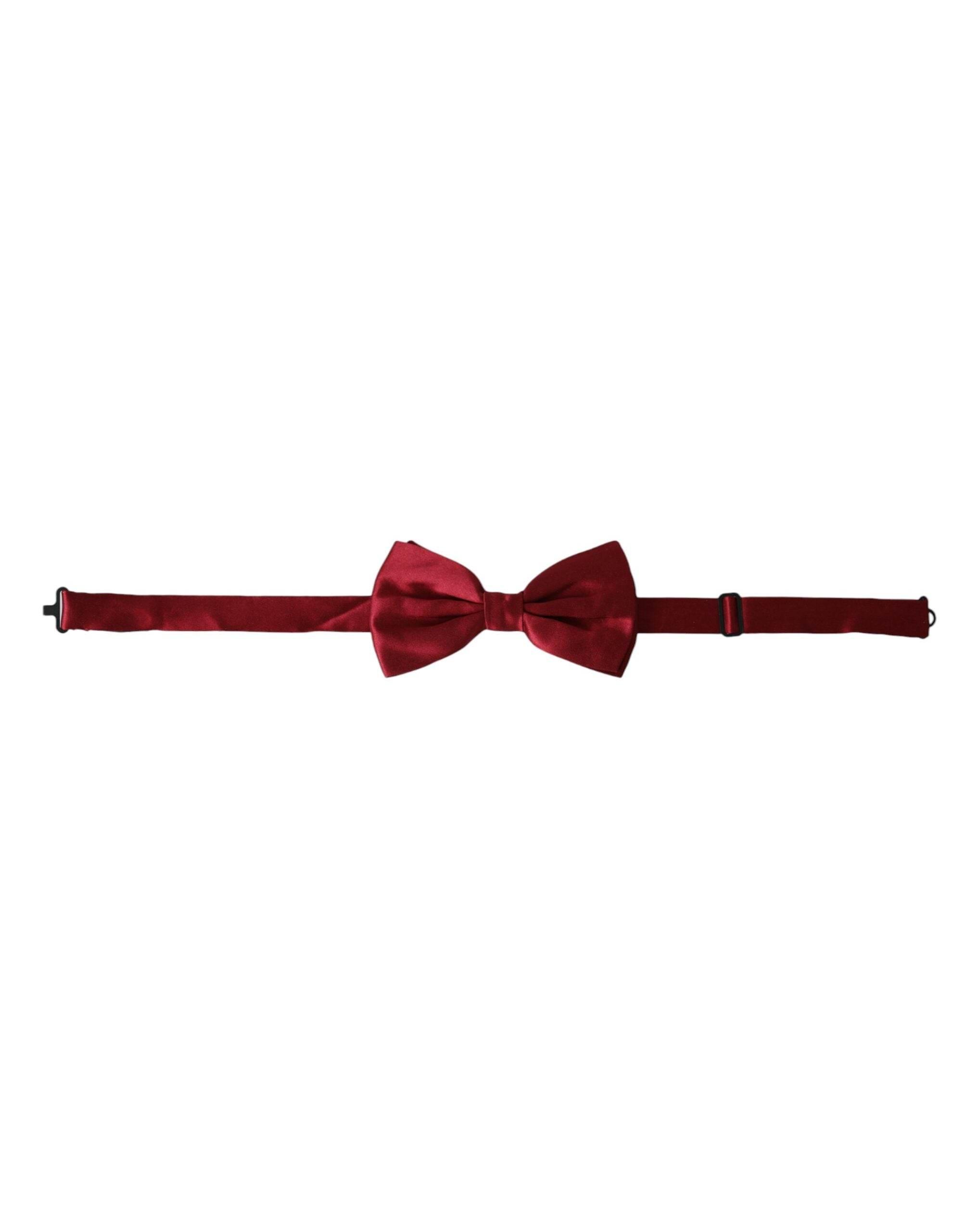 Dolce & Gabbana Red Satin Silk Adjustable Neck Men Bow Tie - Hilstor