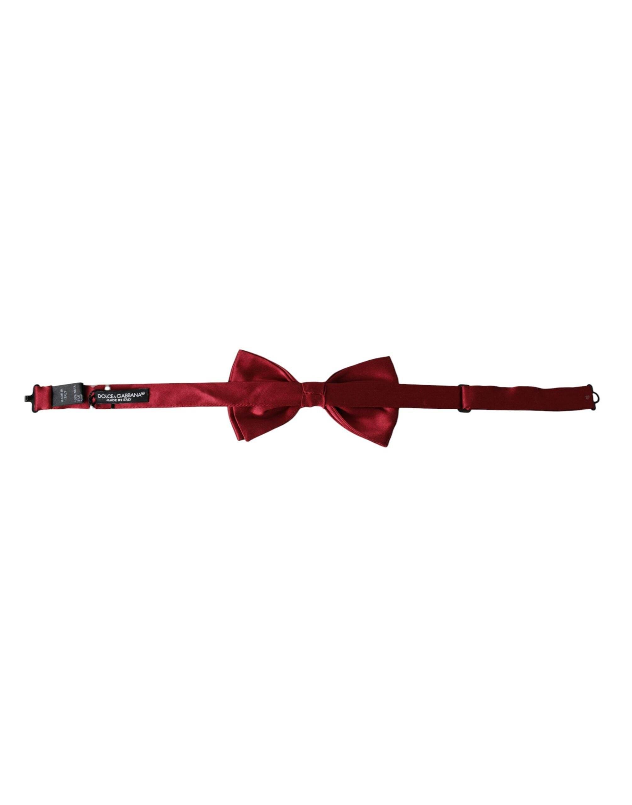 Dolce & Gabbana Red Satin Silk Adjustable Neck Men Bow Tie - Hilstor