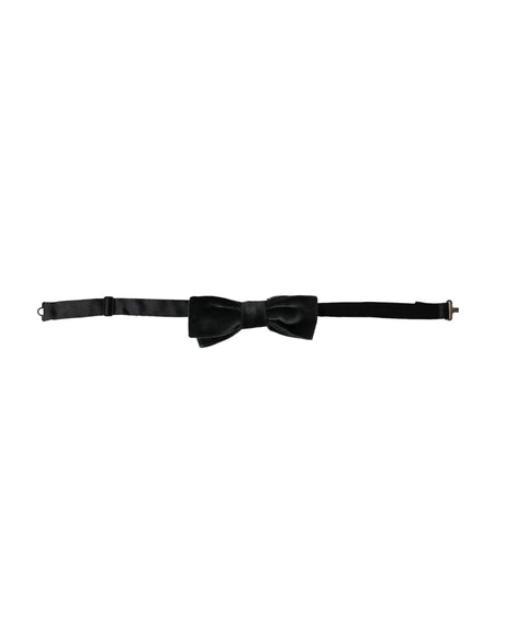 Dolce & Gabbana Black Velvet Cotton Adjustable Neck Men Bow Tie - Hilstor