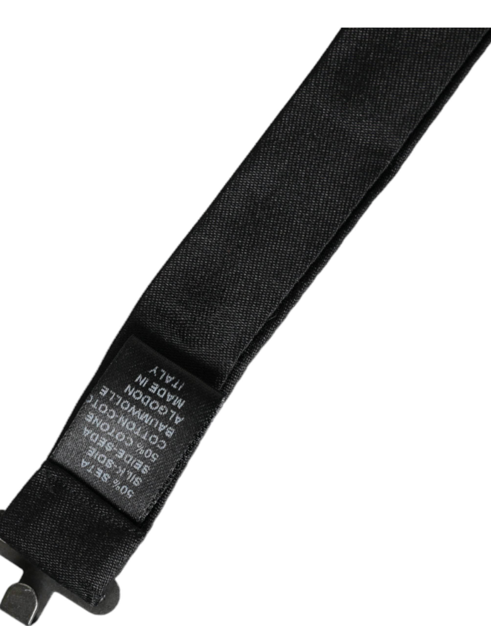 Dolce & Gabbana Dark Gray Silk Adjustable Neck Men Bow Tie - Hilstor