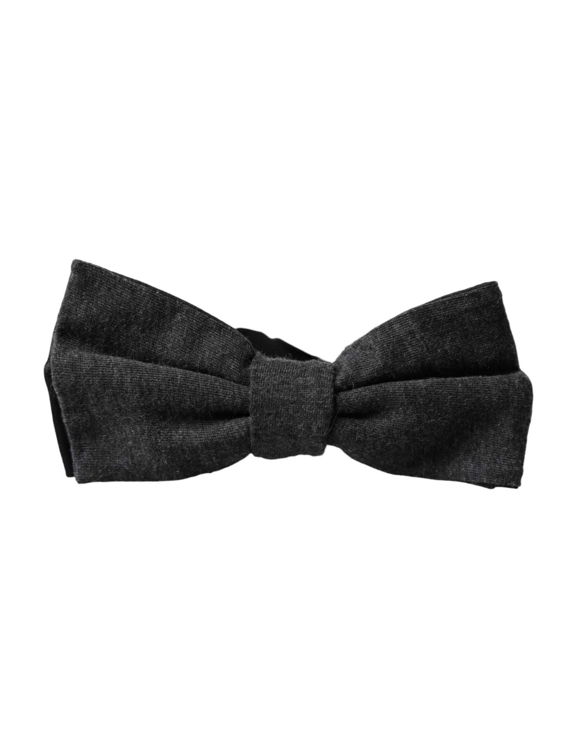 Dolce & Gabbana Dark Gray Silk Adjustable Neck Men Bow Tie - Hilstor