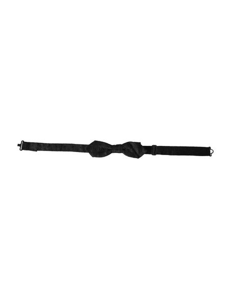 Dolce & Gabbana Black Silk Fantasy Adjustable Neck Men Bow Tie - Hilstor