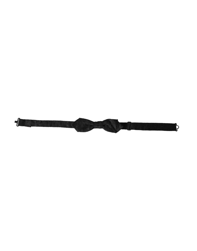 Dolce & Gabbana Black Silk Fantasy Adjustable Neck Men Bow Tie - Hilstor