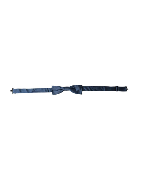 Dolce & Gabbana Blue Satin Silk Adjustable Neck Men Bow Tie - Hilstor