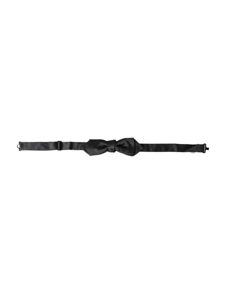 Dolce & Gabbana Black Satin Silk Adjustable Neck Men Bow Tie - Hilstor