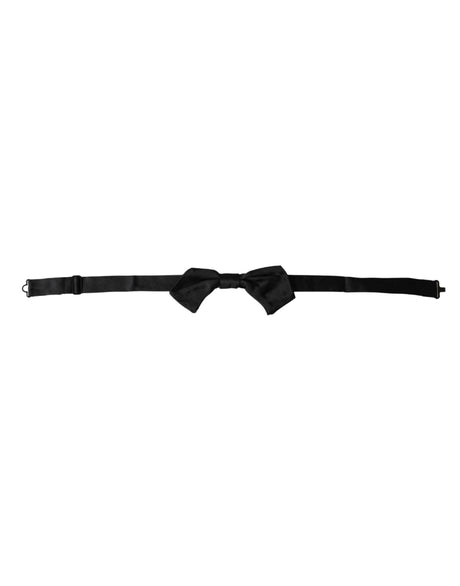 Dolce & Gabbana Black Satin Silk Adjustable Neck Men Bow Tie - Hilstor