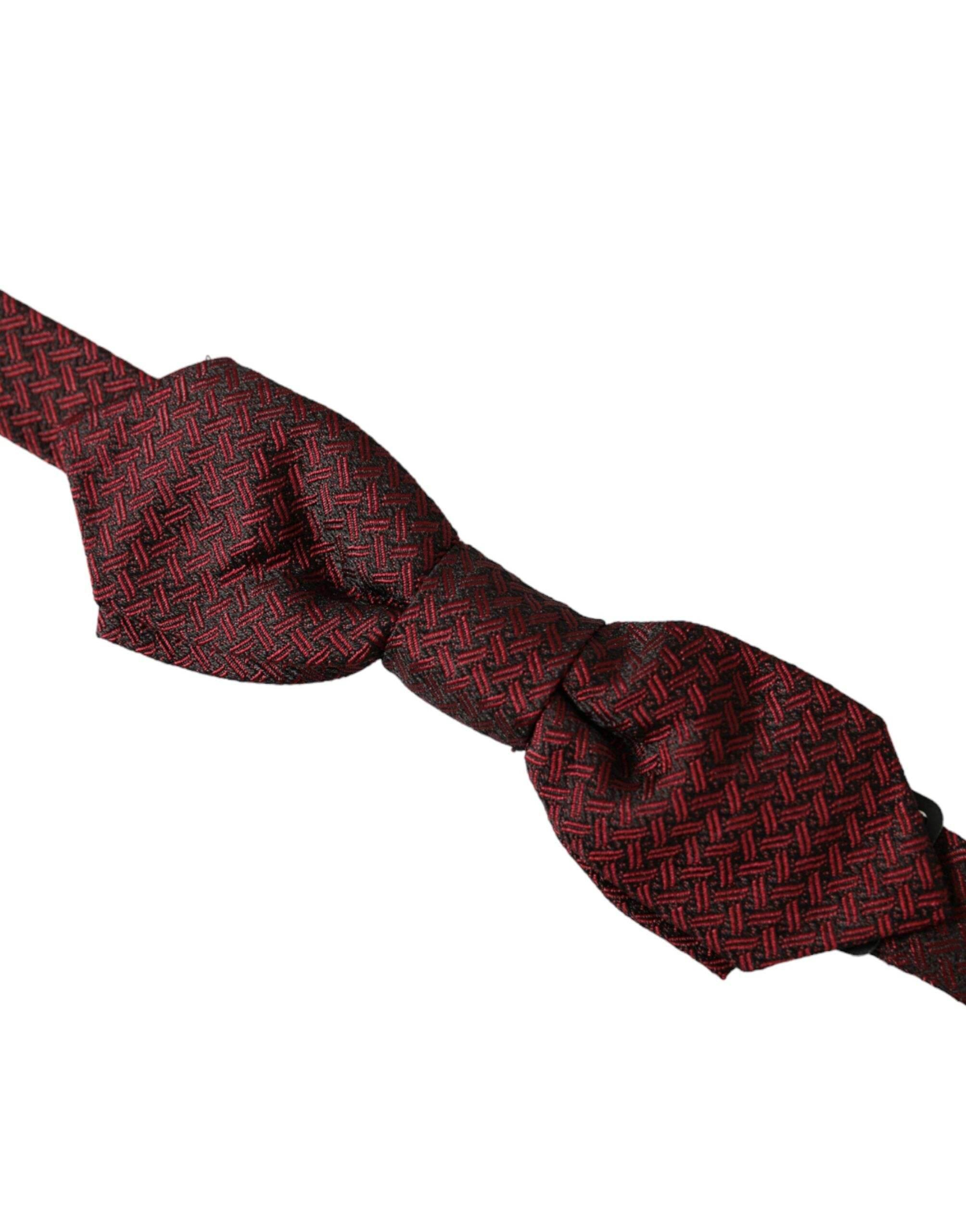 Dolce & Gabbana Red Silk Fantasy Adjustable Neck Men Bow Tie - Hilstor