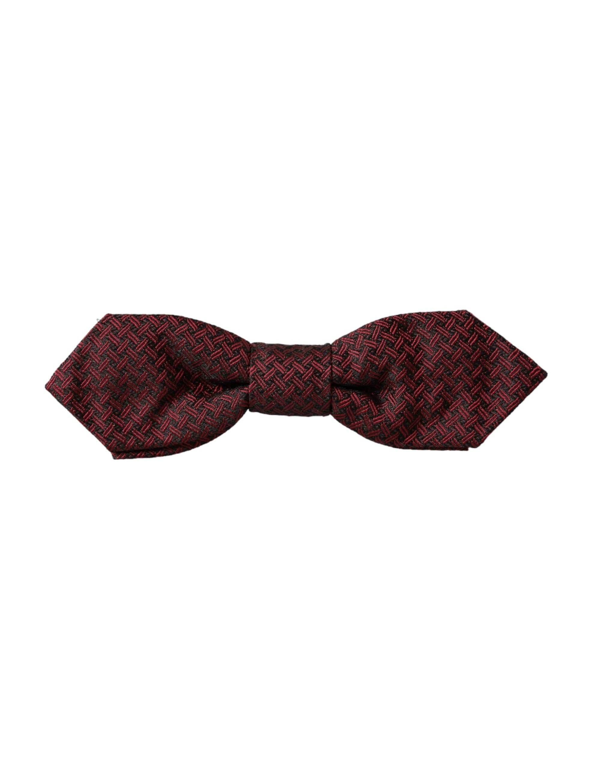 Dolce & Gabbana Red Silk Fantasy Adjustable Neck Men Bow Tie - Hilstor
