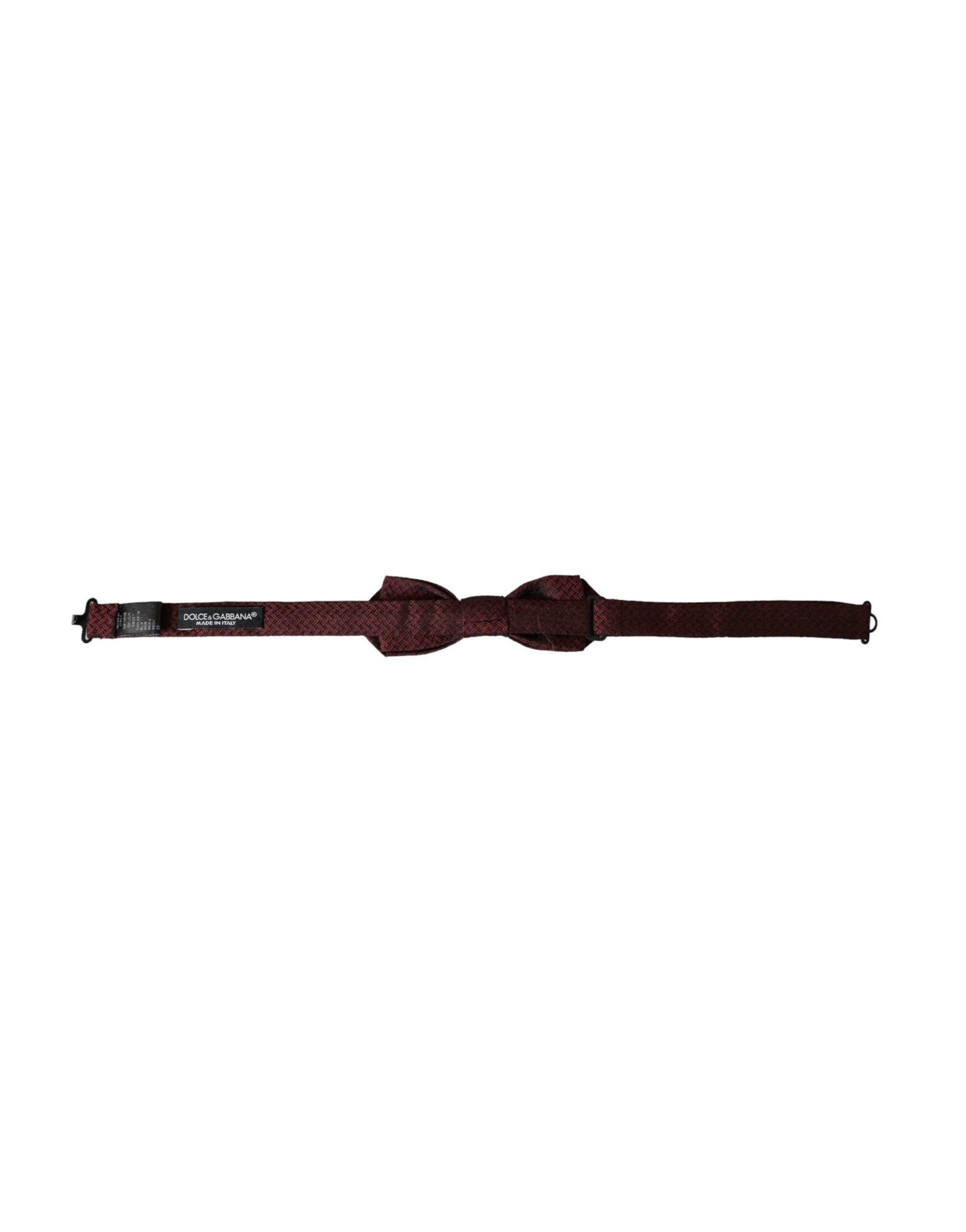 Dolce & Gabbana Red Silk Fantasy Adjustable Neck Men Bow Tie - Hilstor