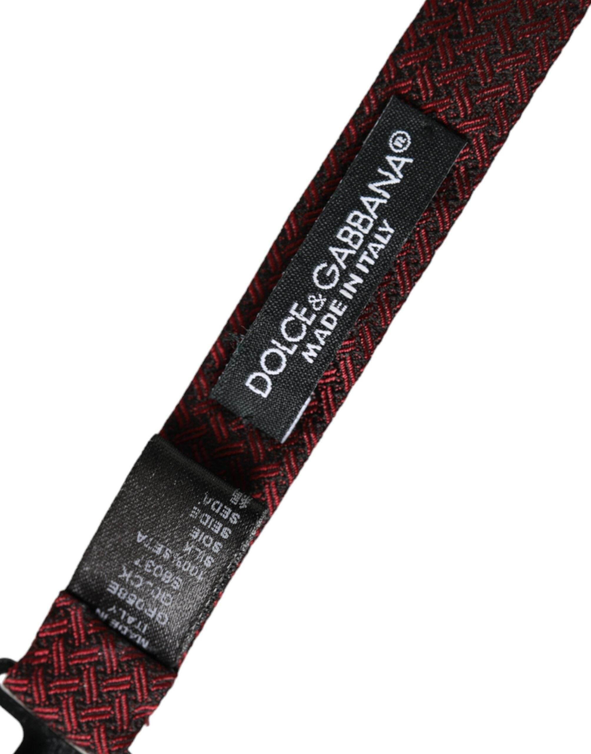 Dolce & Gabbana Red Silk Fantasy Adjustable Neck Men Bow Tie - Hilstor