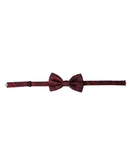 Dolce & Gabbana Red Silk Floral Adjustable Neck Men Bow Tie - Hilstor