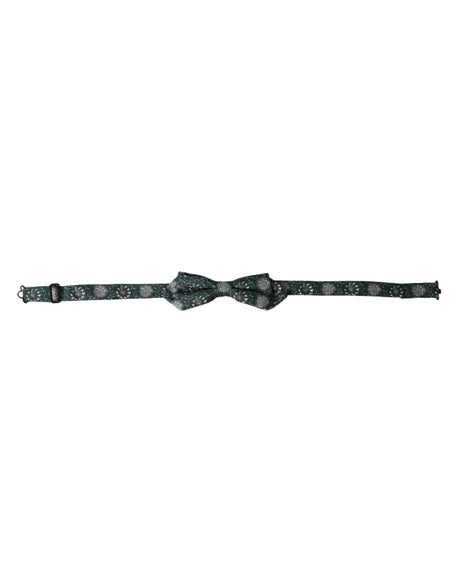 Dolce & Gabbana Green Silk Floral Adjustable Neck Men Bow Tie - Hilstor