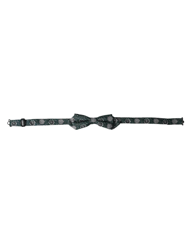 Dolce & Gabbana Green Silk Floral Adjustable Neck Men Bow Tie - Hilstor