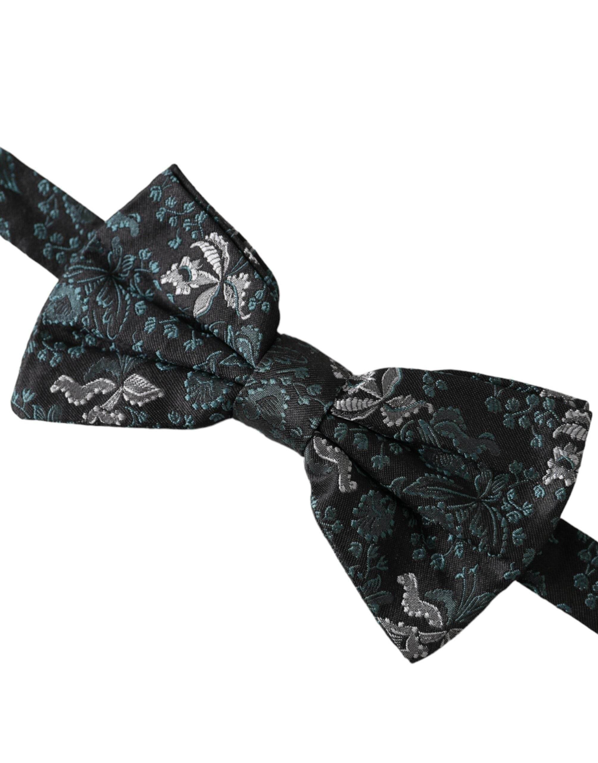 Dolce & Gabbana Multicolor Fantasy Floral Silk Adjustable Neck Men Bow Tie - Hilstor