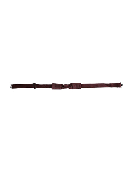 Dolce & Gabbana Maroon Floral Silk Adjustable Neck Men Bow Tie - Hilstor