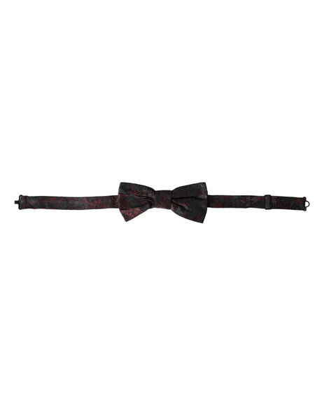 Dolce & Gabbana Red Black Floral Adjustable Neck Men Bow Tie - Hilstor