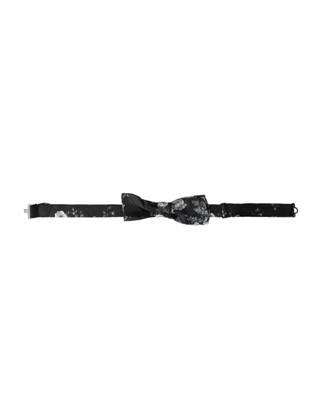 Dolce & Gabbana Black Floral Fantasy Adjustable Neck Men Bow Tie - Hilstor