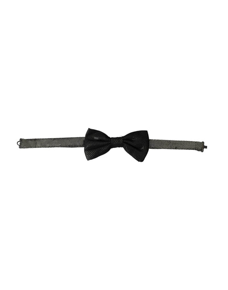 Dolce & Gabbana Black Fantasy Silk Adjustable Neck Men Bow Tie - Hilstor