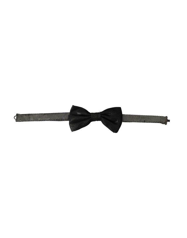 Dolce & Gabbana Black Fantasy Silk Adjustable Neck Men Bow Tie - Hilstor