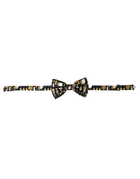Dolce & Gabbana Black Silk Cocktail Adjustable Neck Men Bow Tie - Hilstor