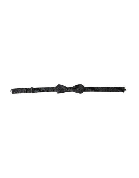 Dolce & Gabbana Black Silk Jacquard Adjustable Neck Men Bow Tie - Hilstor