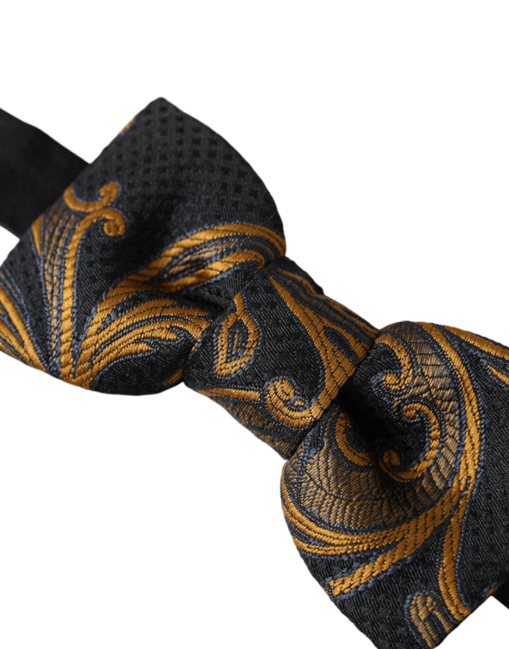 Dolce & Gabbana Multicolor Jacquard Adjustable Neck Men Bow Tie - Hilstor