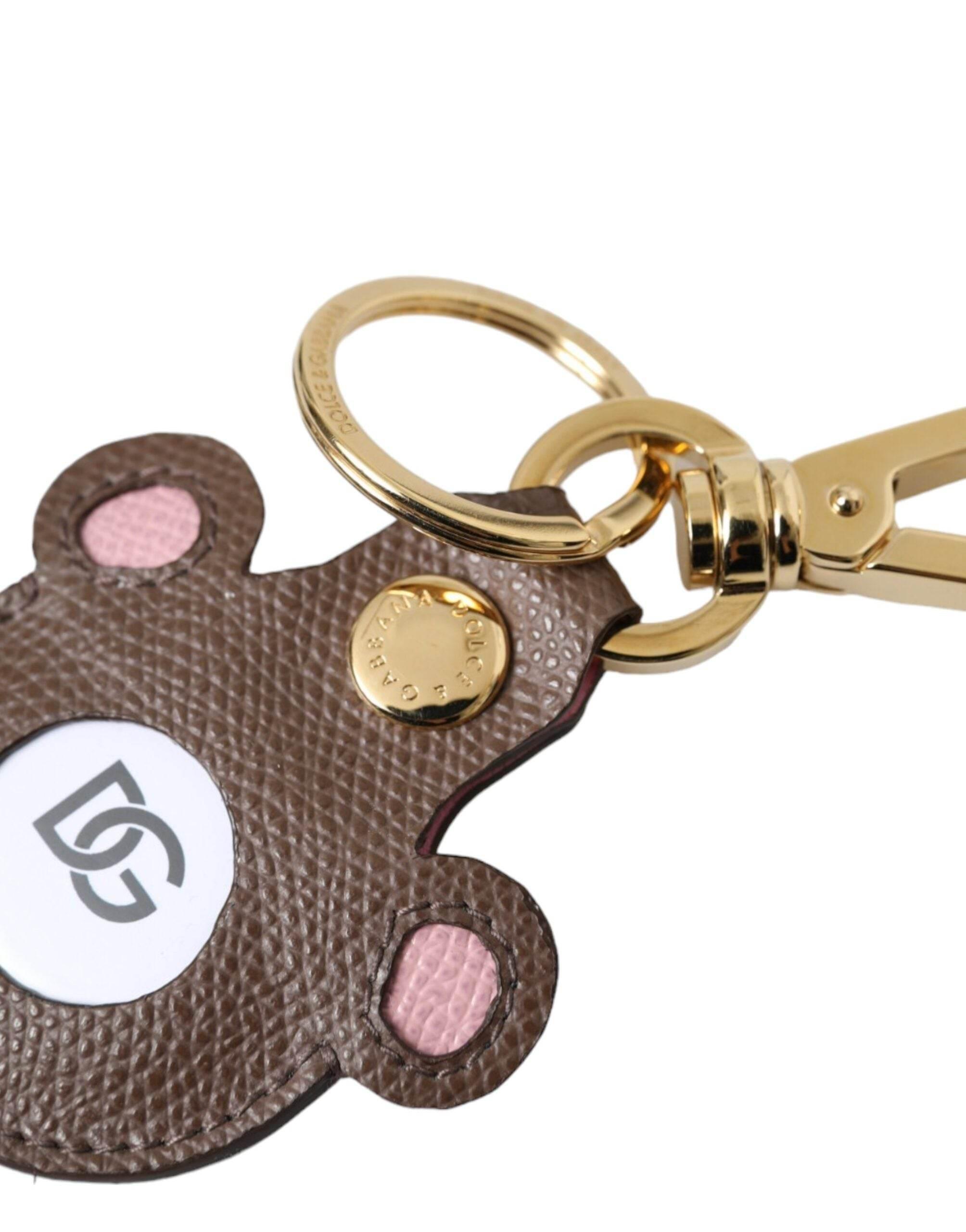 Dolce & Gabbana Multicolor Dauphine Calfskin DG Logo Keyring Keychain - Hilstor