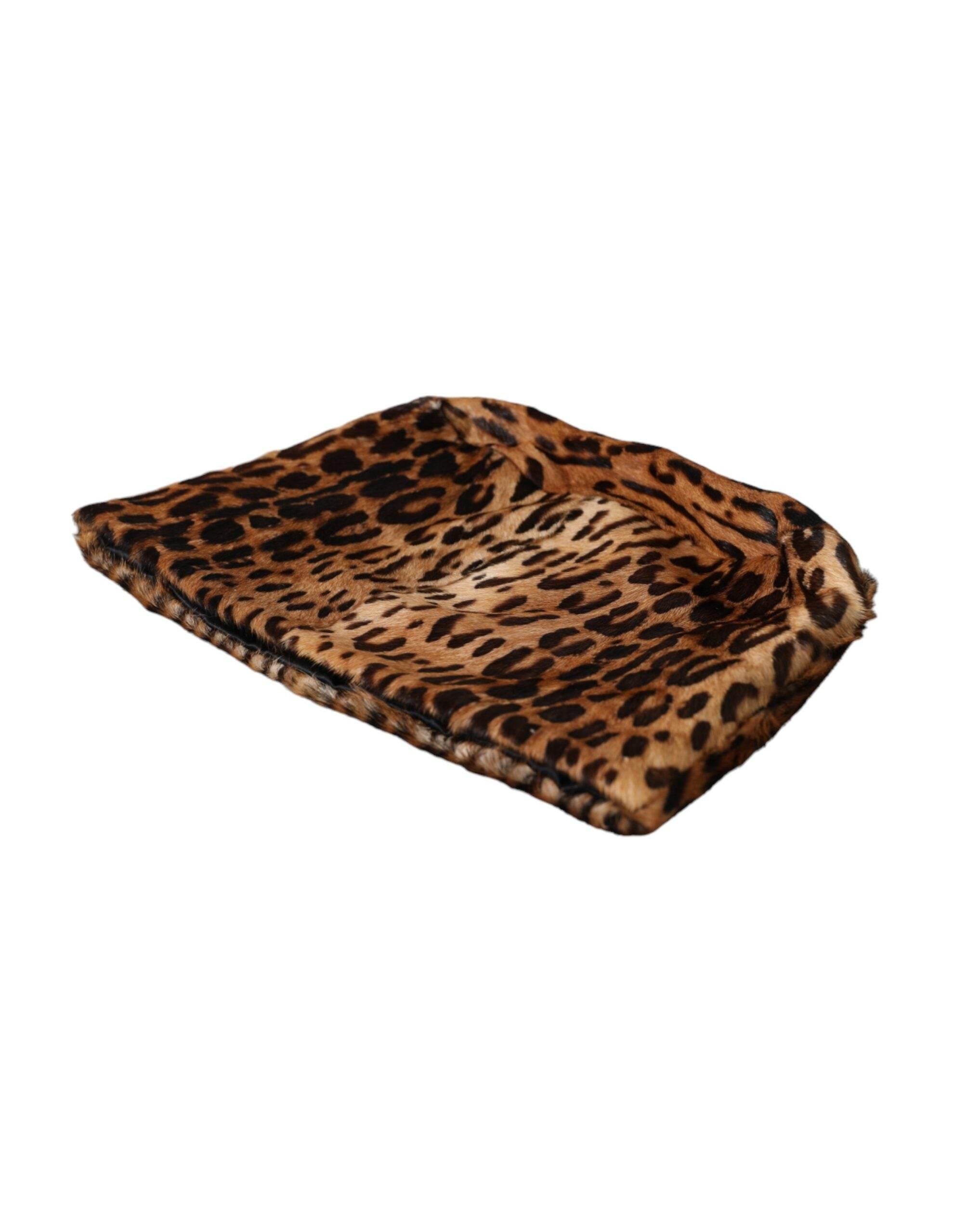 Dolce & Gabbana Brown Leopard Fur Women Bucket Hat - Hilstor
