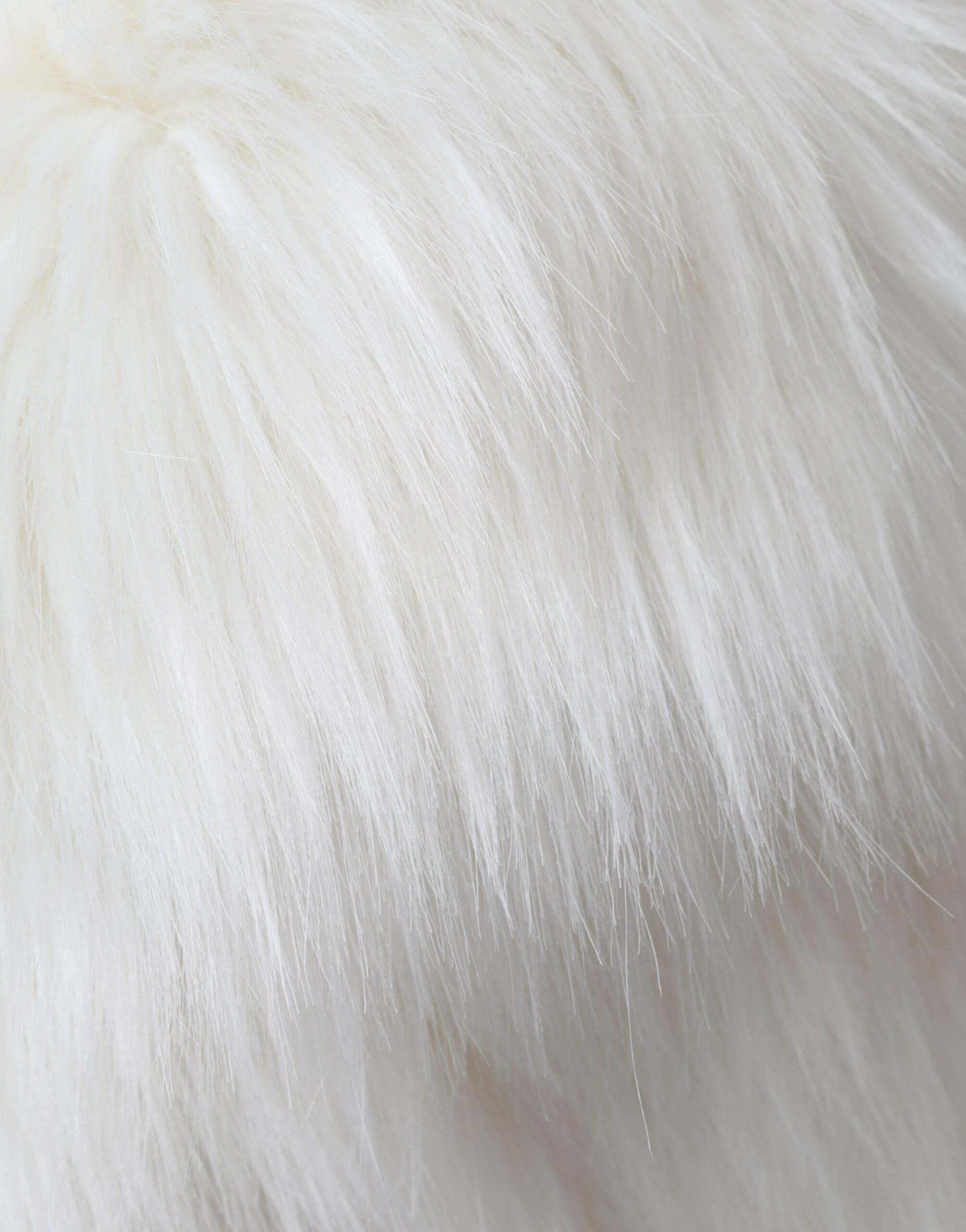 Dolce & Gabbana White Acrylic Fur Womens Bucket Hat - Hilstor