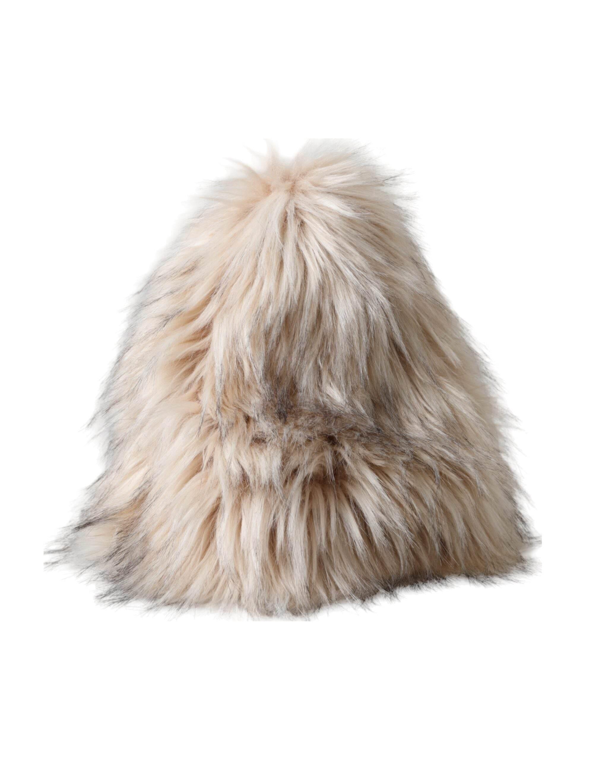 Dolce & Gabbana Beige Acrylic Fur Women Bucket Hat - Hilstor