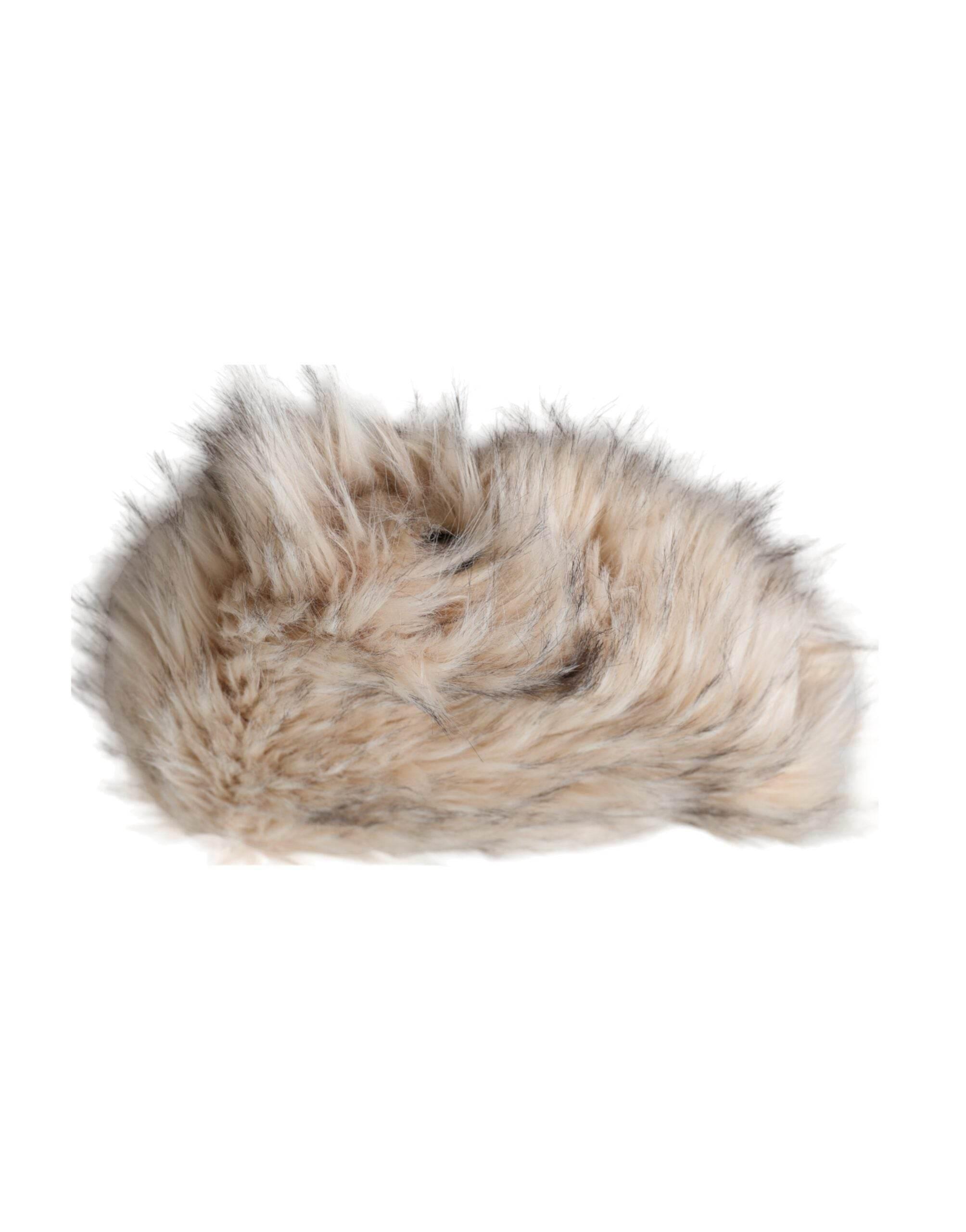 Dolce & Gabbana Beige Acrylic Fur Women Bucket Hat - Hilstor