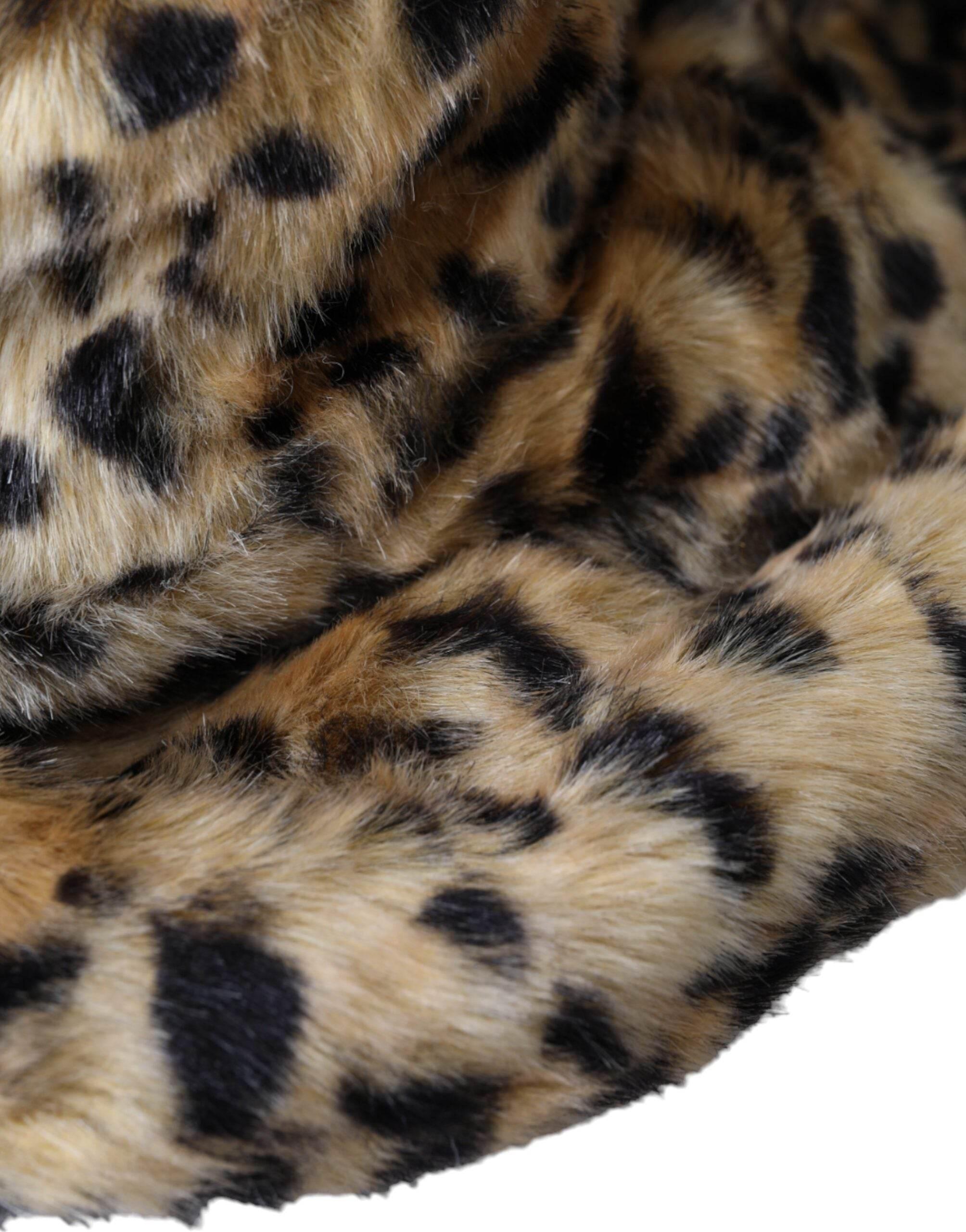 Dolce & Gabbana Brown Leopard Fur Women Bucket Hat - Hilstor