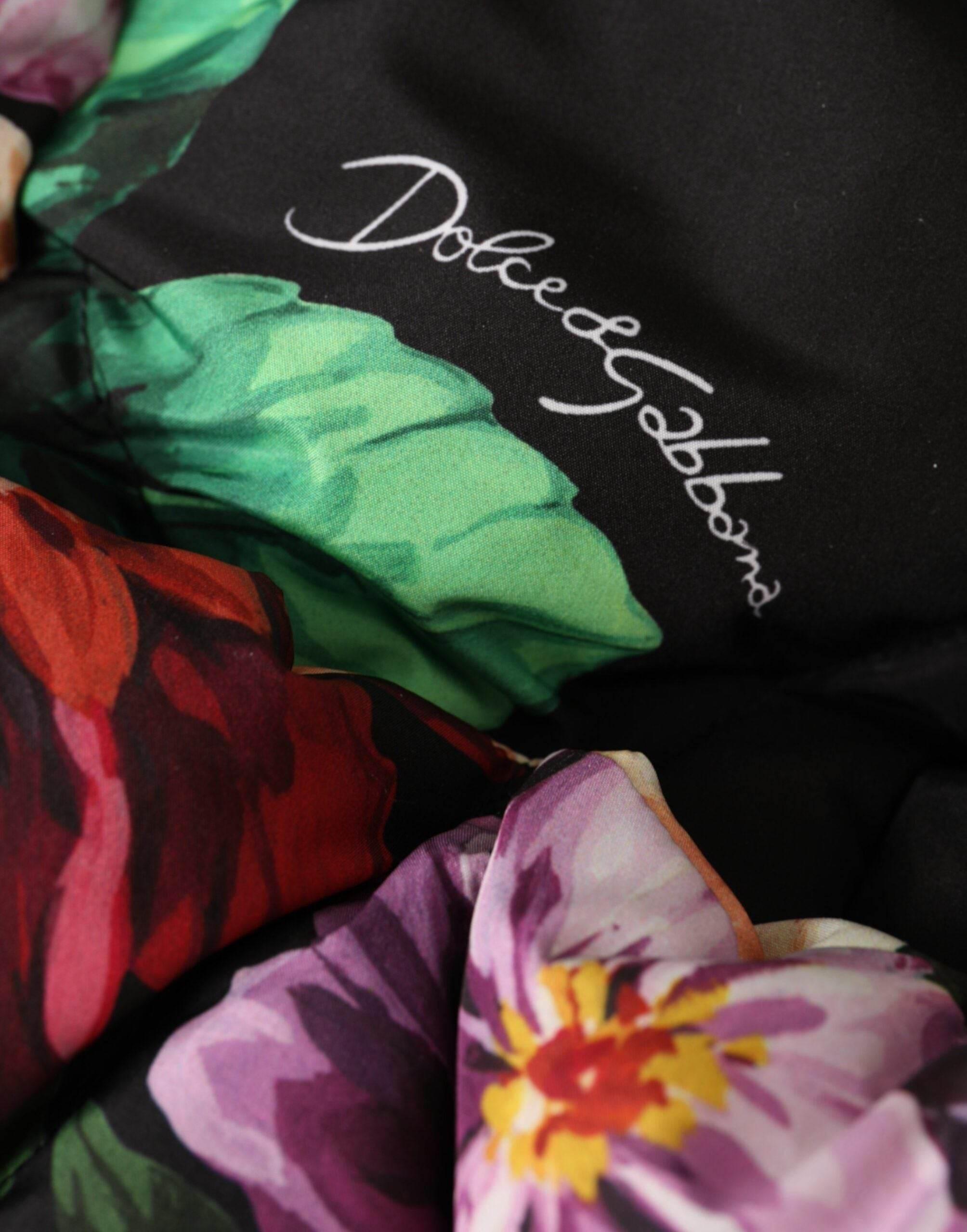 Dolce & Gabbana Black Floral Print Whole Head Wrap Hat - Hilstor