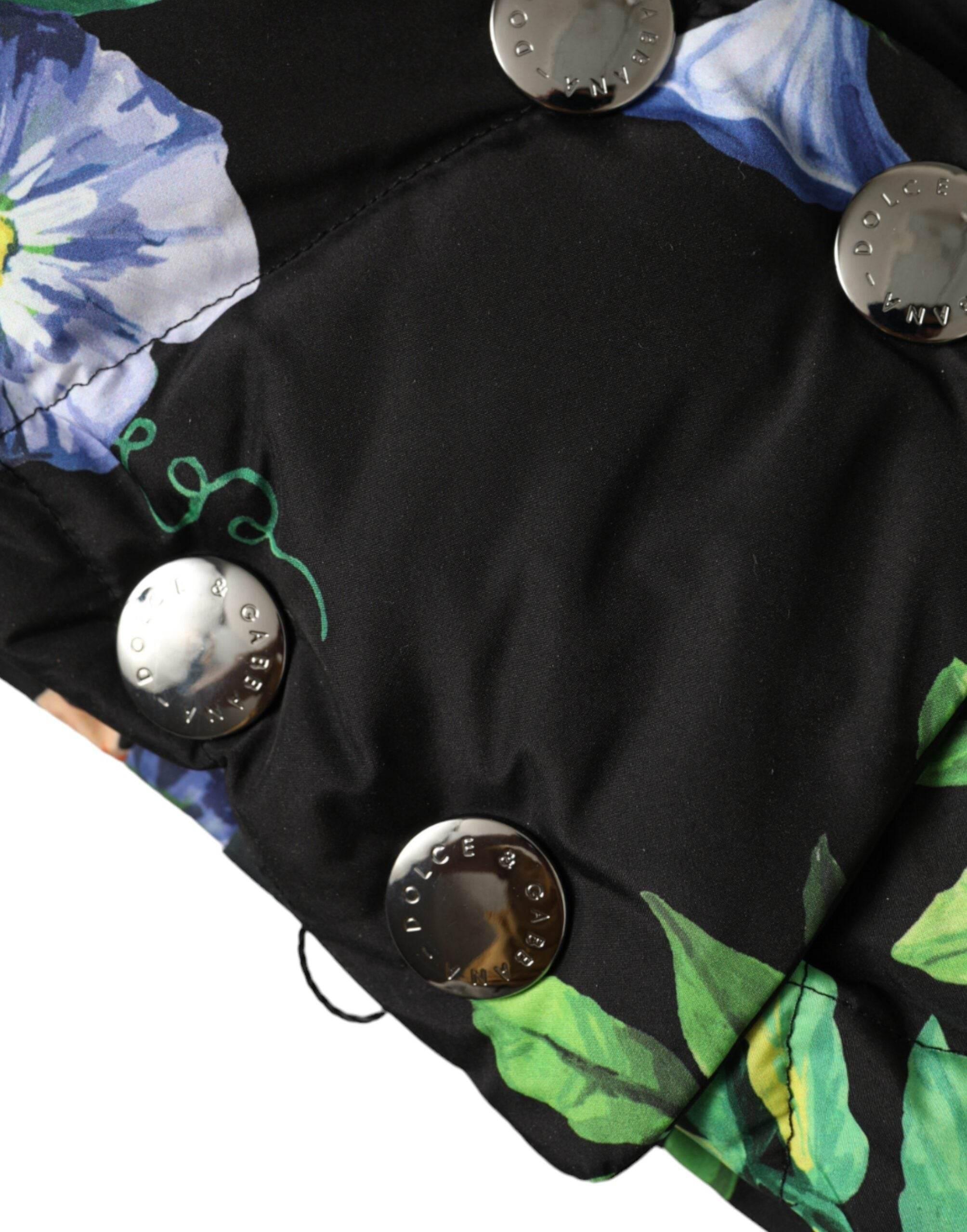 Dolce & Gabbana Black Floral Print Whole Head Wrap Hat - Hilstor