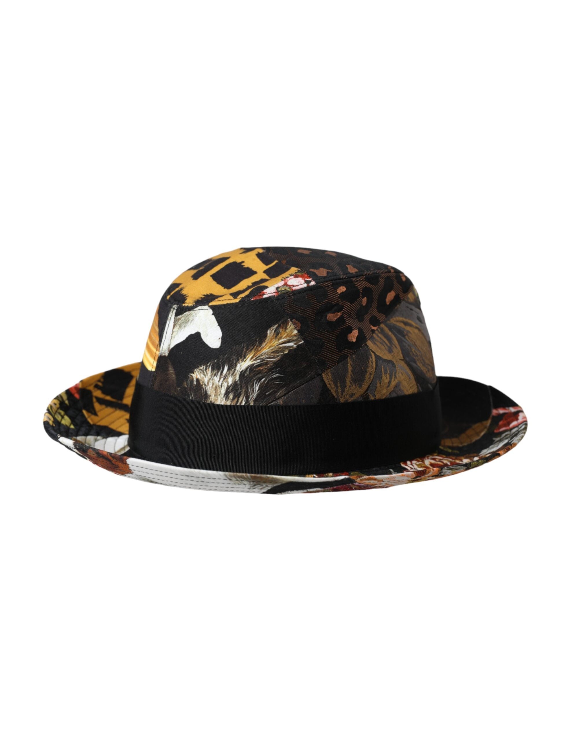 Dolce &amp; Gabbana Multicolor Patchwork Kvinder Fedora Hat med bred skygge