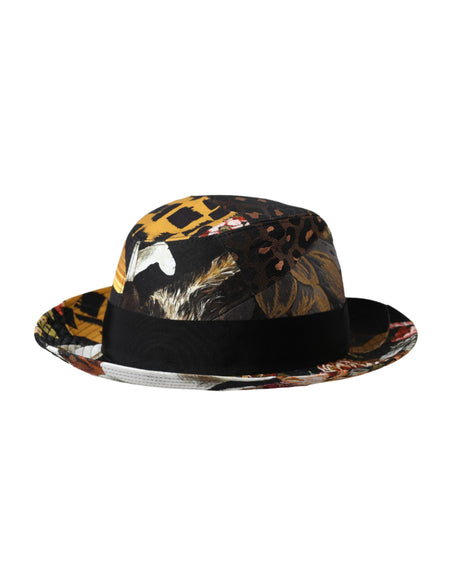 Dolce &amp; Gabbana Multicolor Patchwork Kvinder Fedora Hat med bred skygge