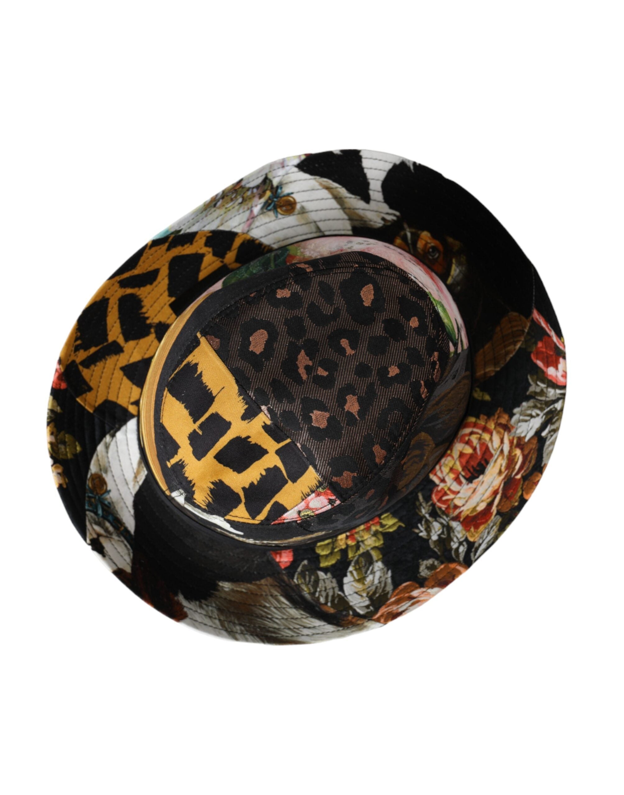 Dolce &amp; Gabbana Multicolor Patchwork Kvinder Fedora Hat med bred skygge