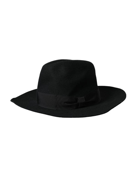 Dolce & Gabbana Black Rabbit Fedora Trilby Women Hat - Hilstor