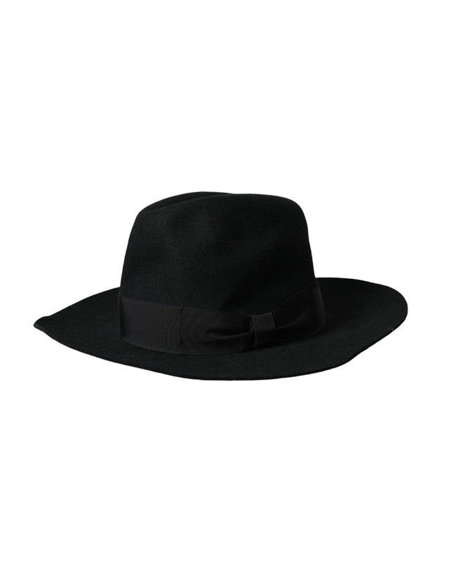 Dolce & Gabbana Black Rabbit Fedora Trilby Women Hat - Hilstor